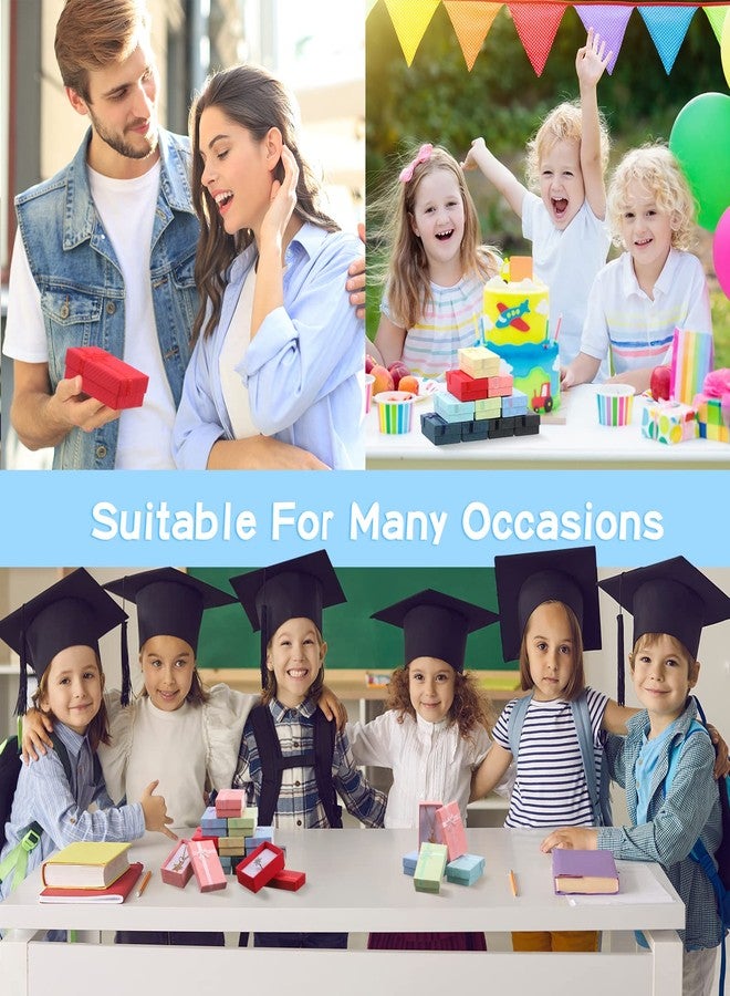 باتيير مجموعة علب هدايا مجوهرات باتيير، علب كرتونية صغيرة فارغة لتغليف المجوهرات مع فيونكة شريطية، مناسبة للذكرى السنوية وحفلات الزفاف وأعياد الميلاد، 8 ألوان (96 قطعة) - Image 5